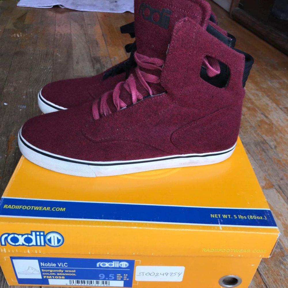 Radii Noble VLC Hi Burgundy Wool Sz 9.5 EU 43